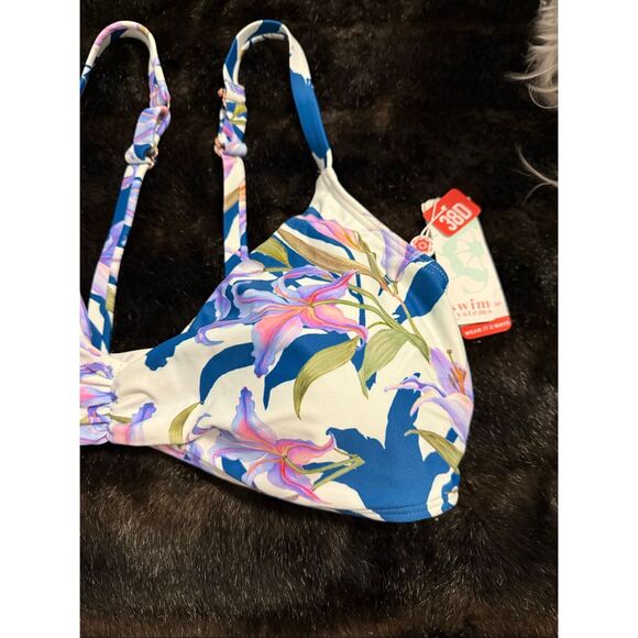 Swim System Poppy  Lily Patch Bikini Top  Size 38 D 38D - Picture 4 of 5